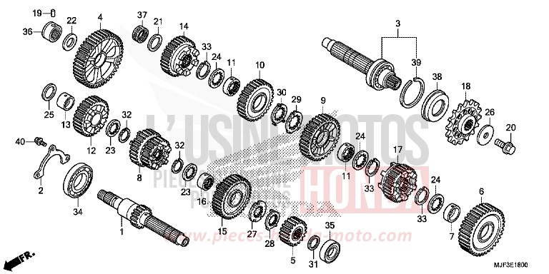 TRANSMISSION (CTX700A) for CTX700 ABS PEARL FADELESS WHITE (NH341) from 2014